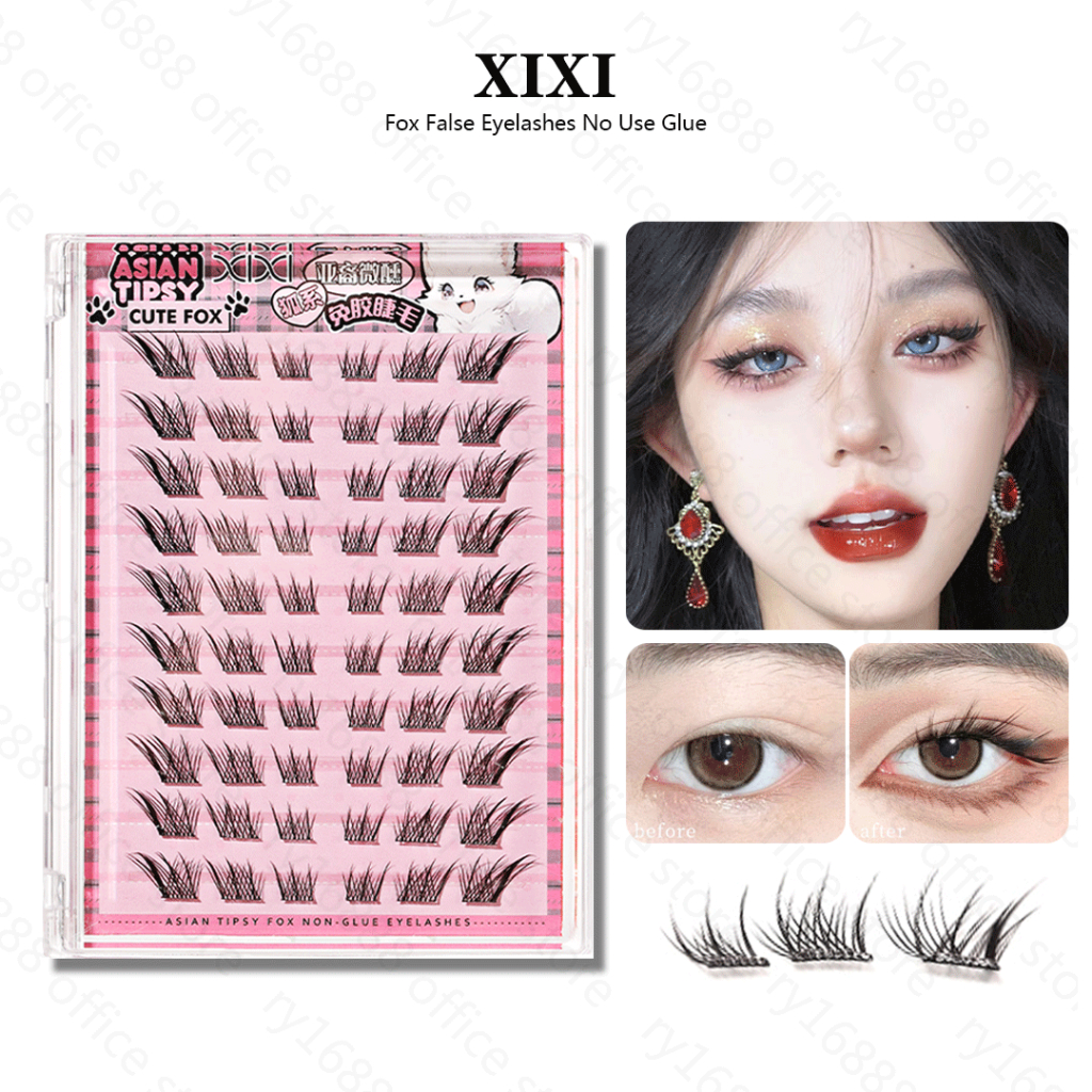 Self Adhesive Fox False Eyelashes 10 Row XIXI Natural Three-dimensional ...