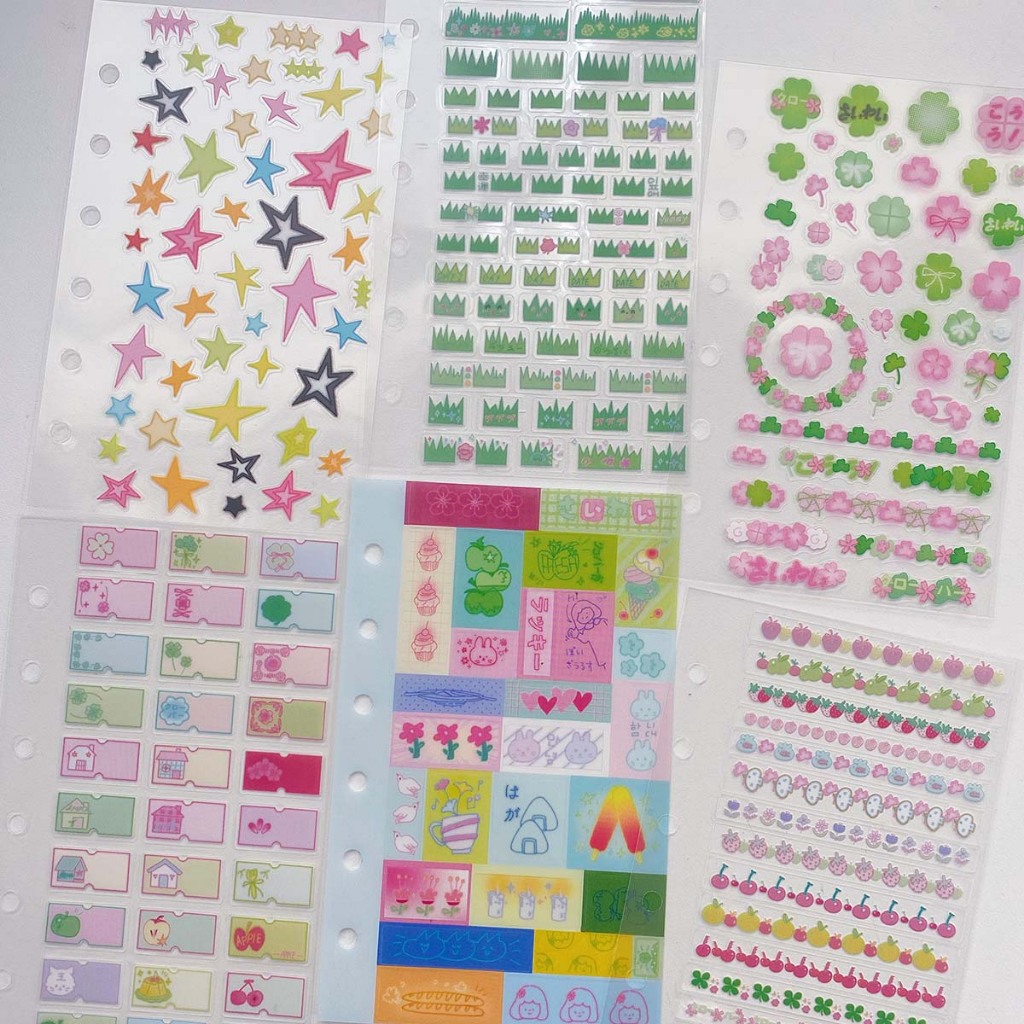 Sticker Pack 6pcs Small Fresh Element Sticker Scrapbook Sticker Goo ...