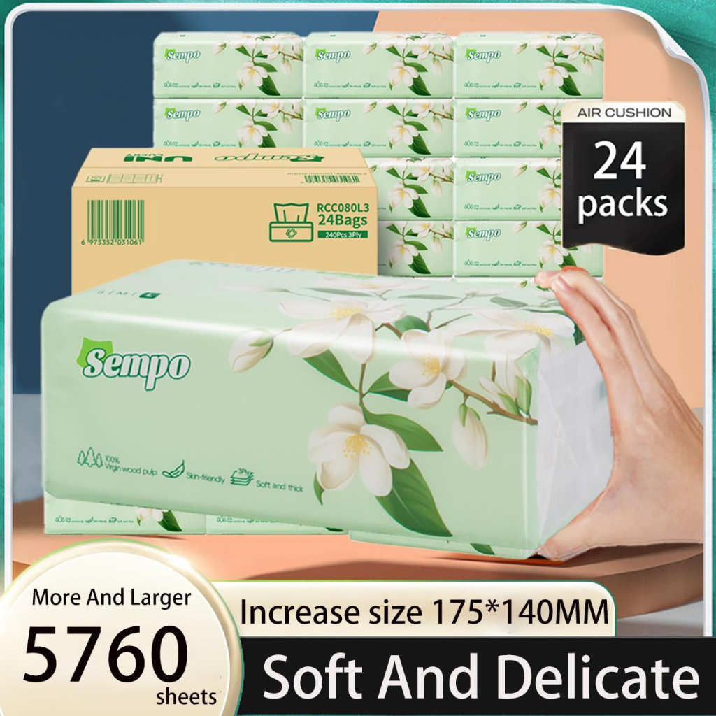 Tissue Facial Tissue Paper 24pcs Soft Cleaning Napkins 3D Elegant ...