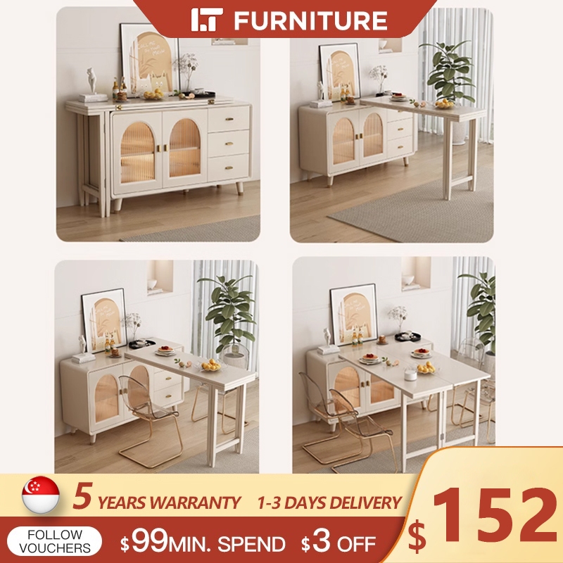 AOM side EWA folding all-in-one wood household against the wall storage ...