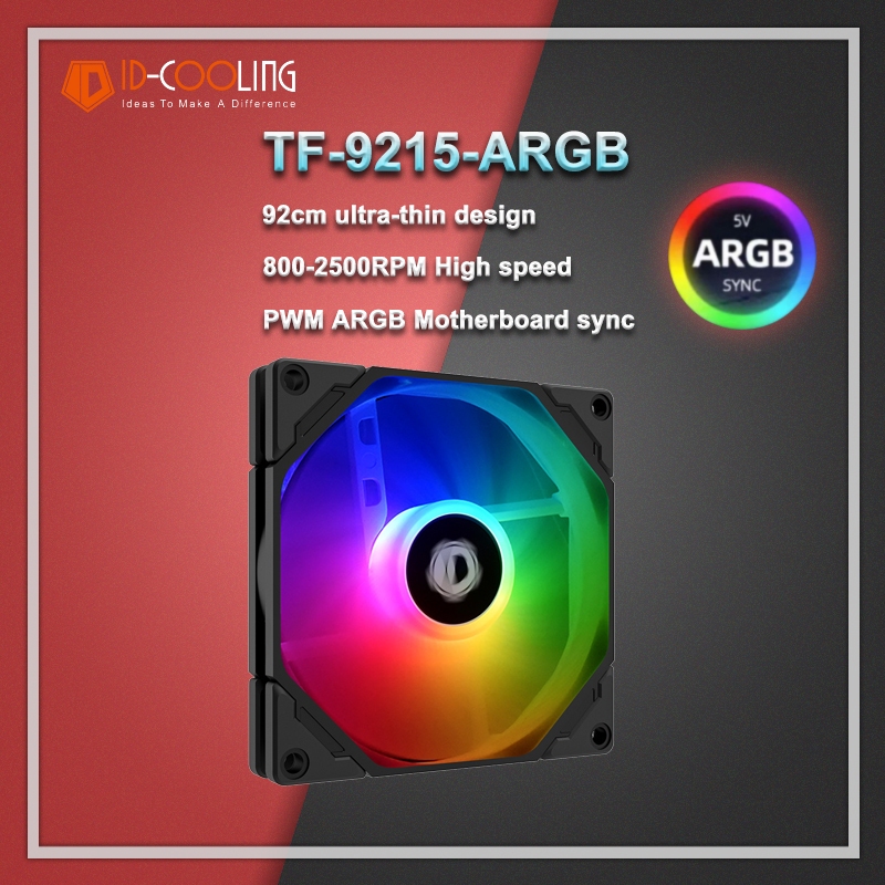 ID-COOLING TF-9215-ARGB 9cm PWM Temperature Control Silent Chassis Fan ...