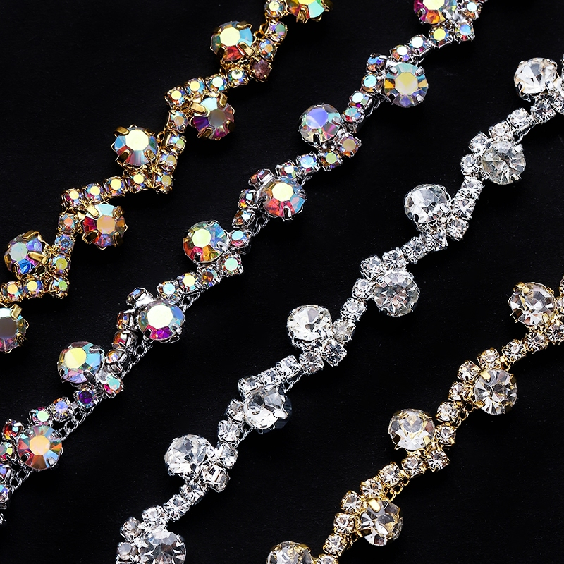 Qiao S Shape Glass Crystal Rhinestone Trim (1 Yard) | Shopee Malaysia