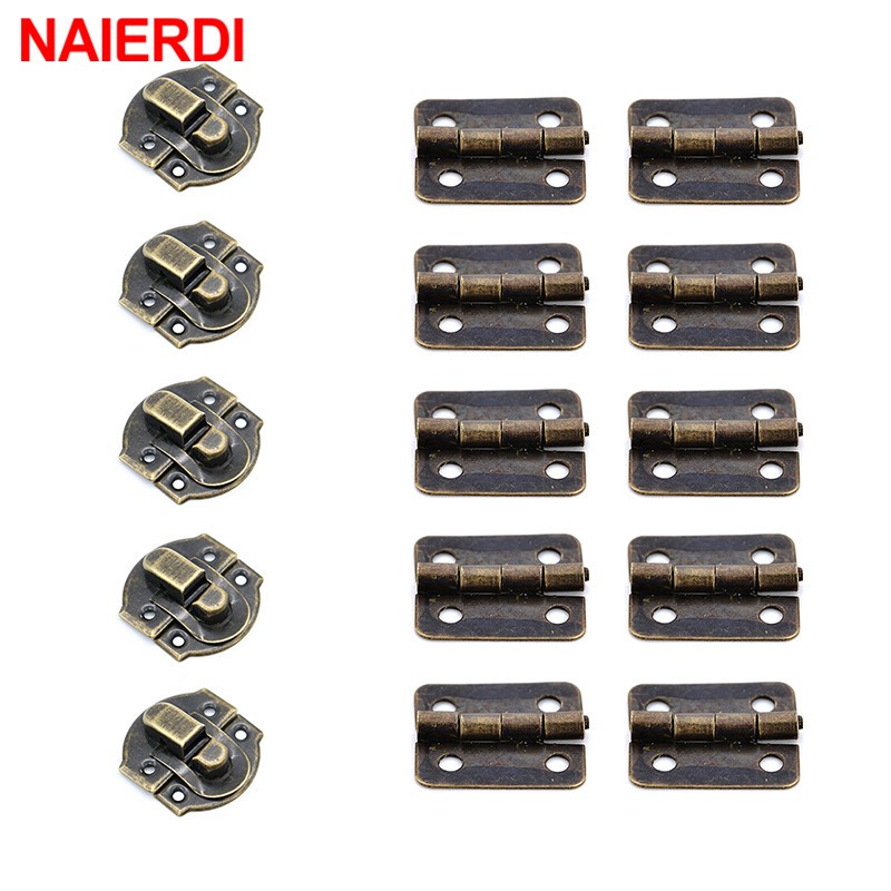 NAIERDI 5PCS Small Antique Metal Hasps Lock For Jewelry Storage Wood ...