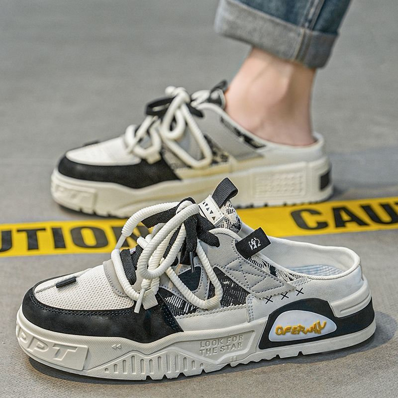 Half Slippers Men's 2024 Summer Style Breathable Slip-On Sneakers ...