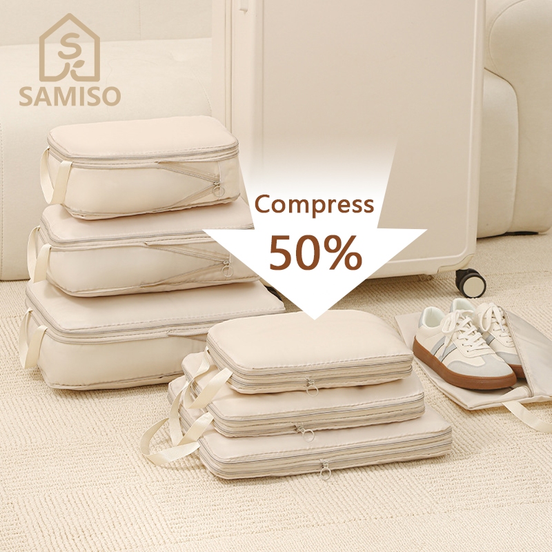 🇲🇾 MY Stock 4 Set Compression Packing Cubes for Travel, Luggage ...