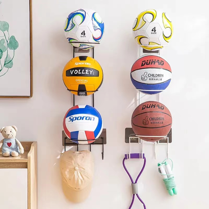 Basketball Rack, Wall Mounted Wrought Iron Football Display Stand, Iron ...