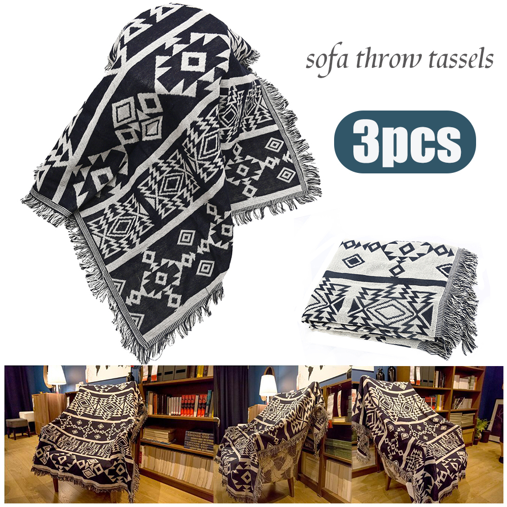 3pcs Sofa Throw Blanket Cotton Sofa Blanket Throw Rug Chair Thread ...