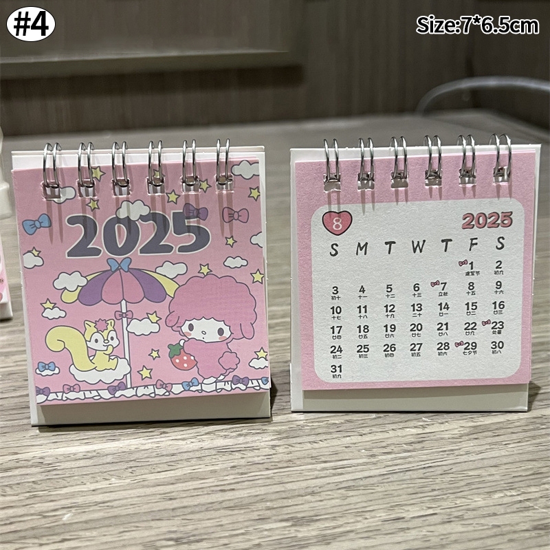 2025 Kuromi Desktop Calendar Cute Sanrio Mini Calendar Portable