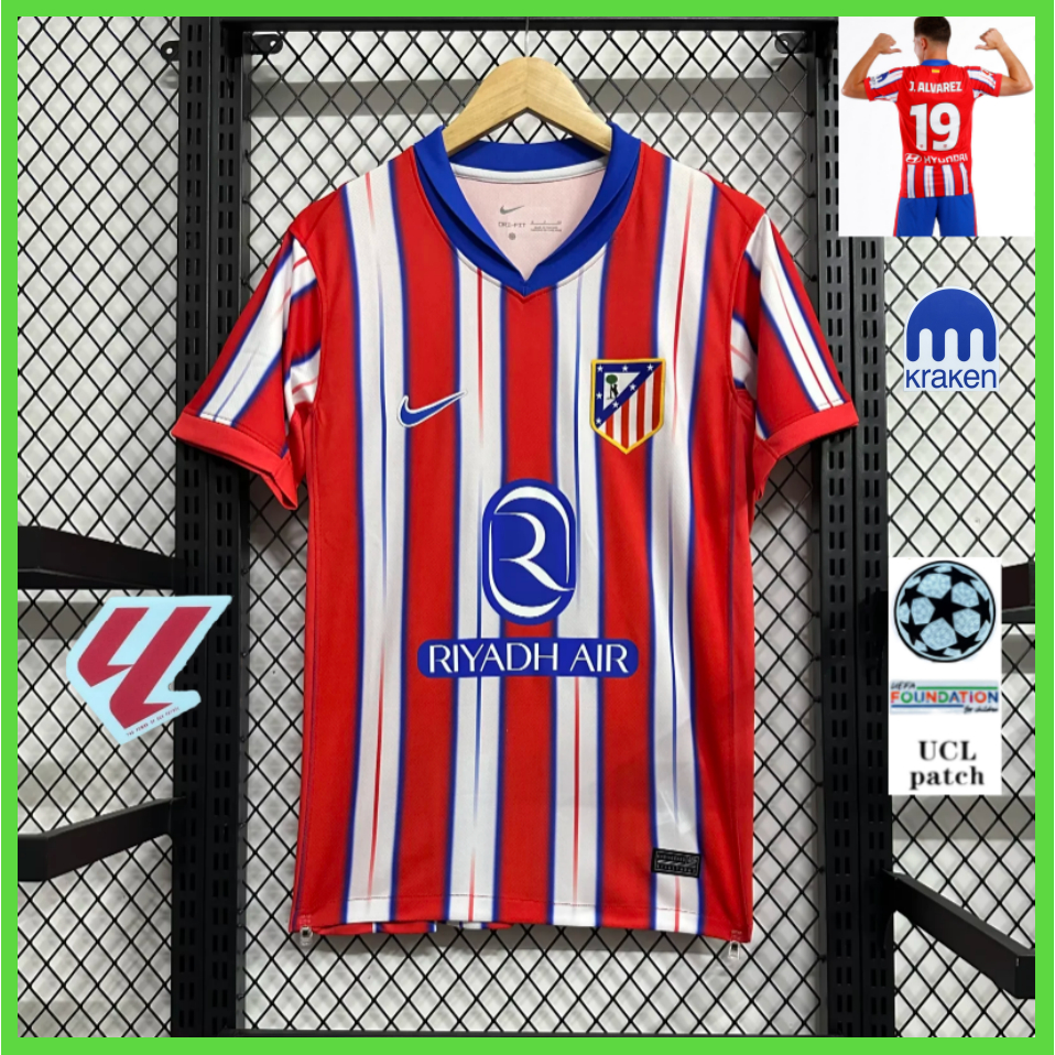 The new 2024-25 Atlético de Madrid Home football jersey | Shopee Malaysia