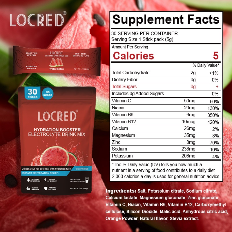 Electrolyte powder contains nutrients such as vitamin C,B6,B12