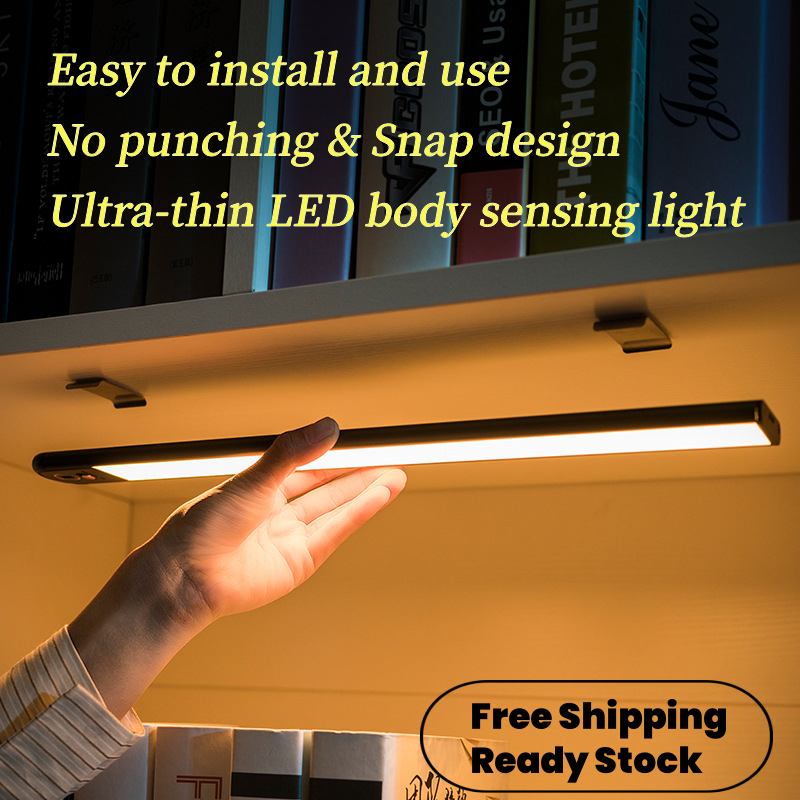 Ultra Smart Motion Sensor LED Night Light Wireless USB Rechargeable 3 ...