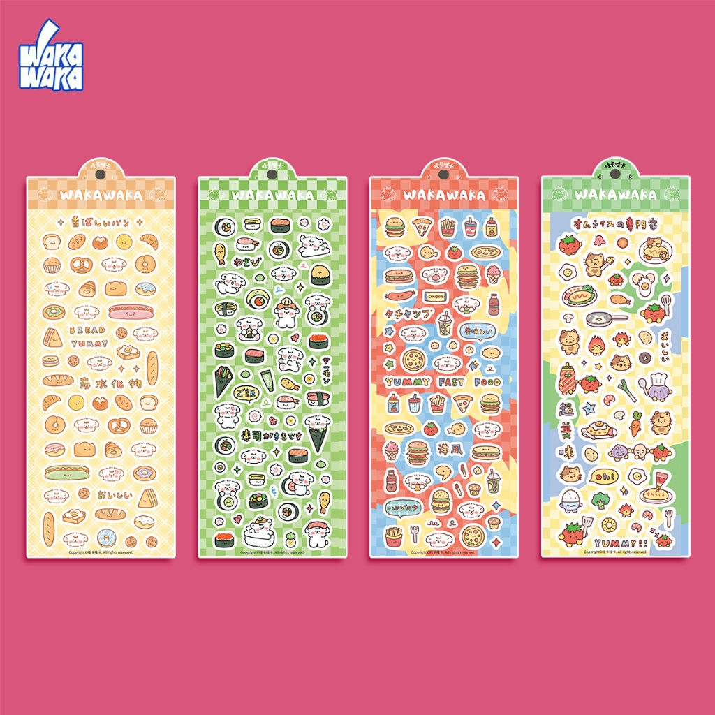 Wakawaka 4 sheets stickers Original stickers Cuckoo Card Handbook ...