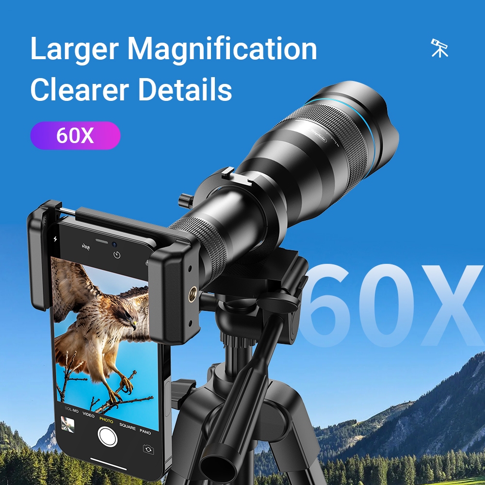 APEXEL HD Professional 60X Monocular Telescope Larger Magnification ...
