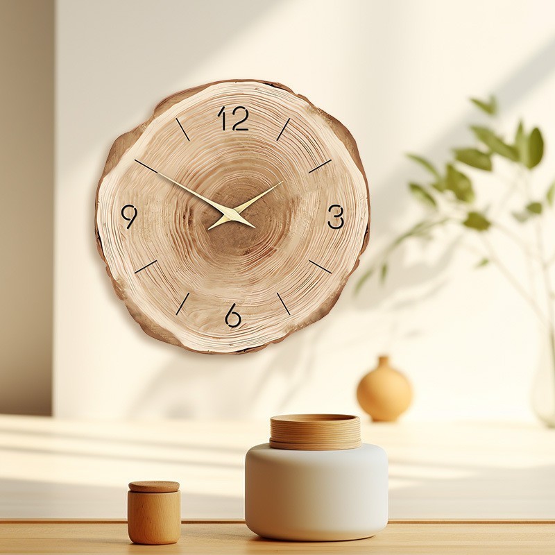 Annual Ring Wood Grain Wall Clock Home Decor Bedroom Living Room ...