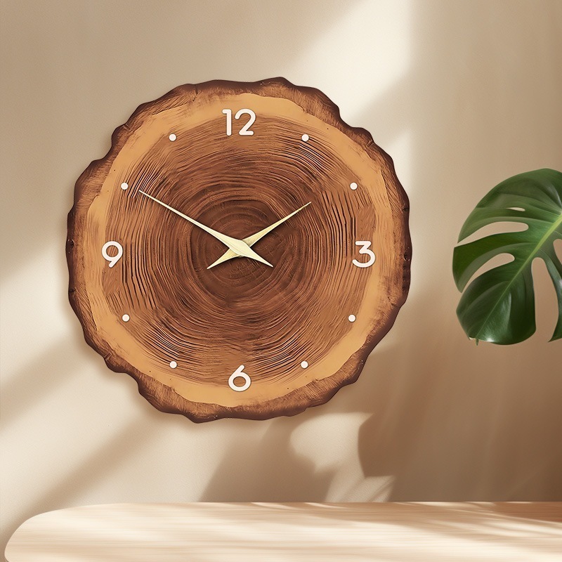 Jam Dinding Japanese Wabi-sabi Style Living Room Annual Rings Wall ...