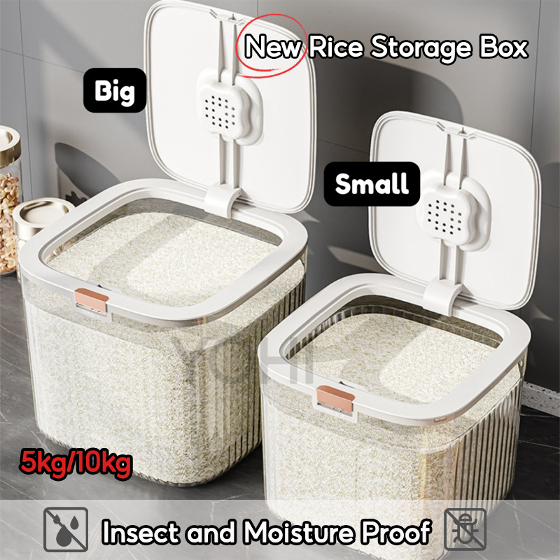 🚀Ready Stock🚀 2024 New Rice Storage Box Grain Container Household ...