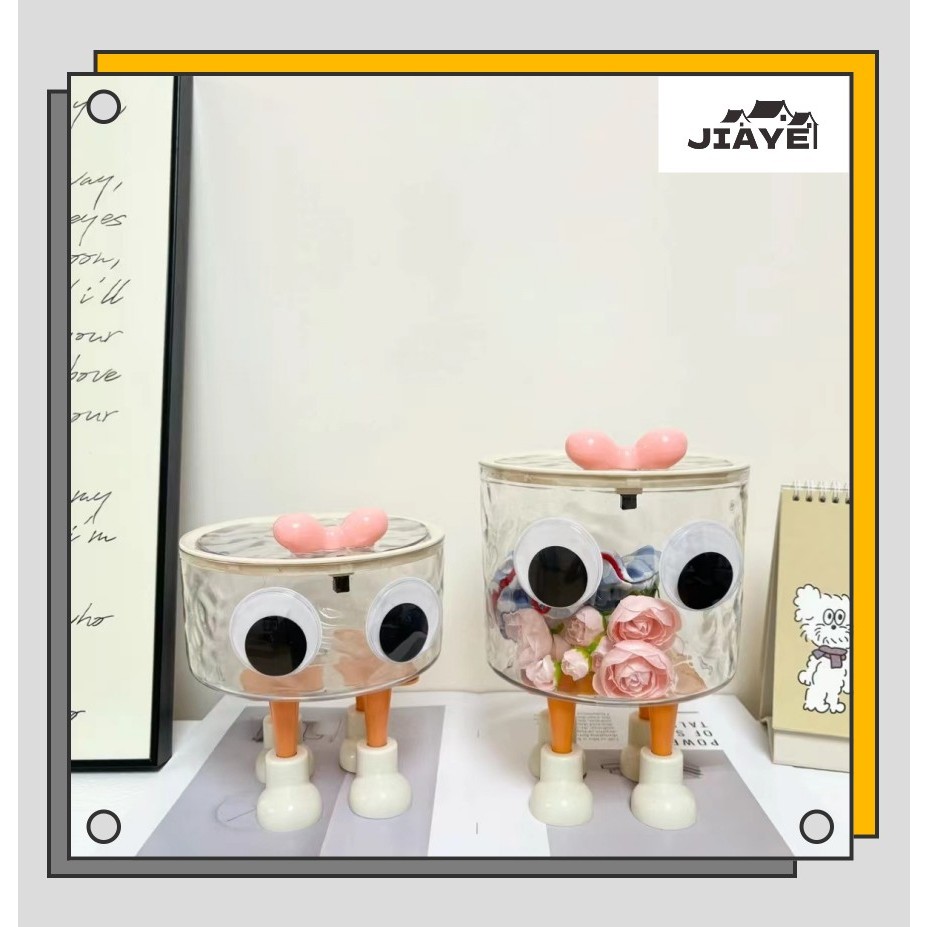 JiaYeWater rippled acrylic storage box with lid, bathroom hairpin and