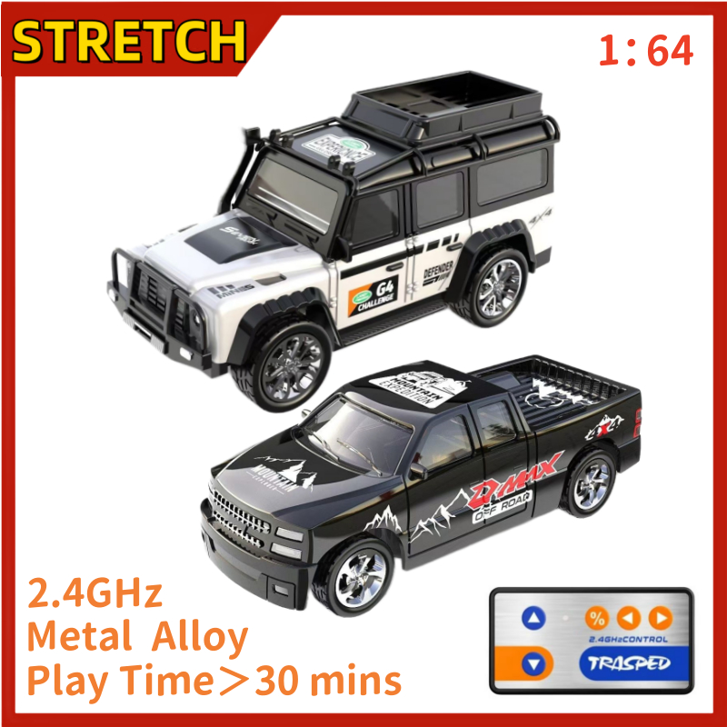 STRETCH Mini Remote Control Car 1:64 Alloy Car Model with Light Off ...