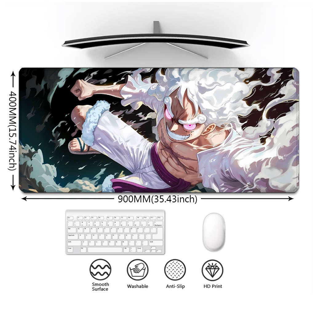 Mouse Pad Gaming Desk Mat ONE PIECE Luffy Gear Five Waterproof Anti ...