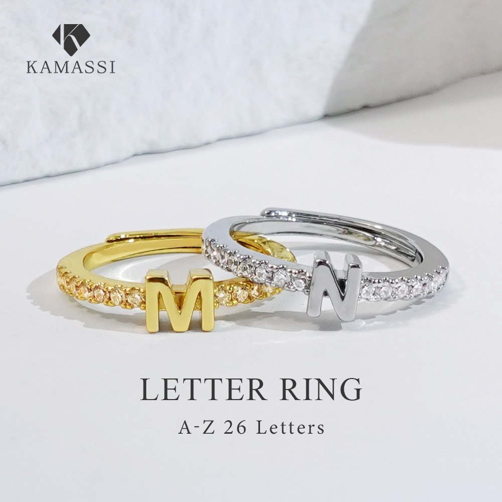 KAMASSI Ring Cincin Huruf Inggeris Wanita Hipoalergenik R1003 | Shopee ...