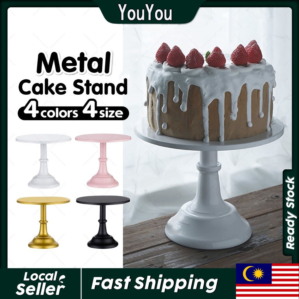 Metal Iron Cake Stand Round Pedestal Dessert HolderDisplay Rack Cupcake ...