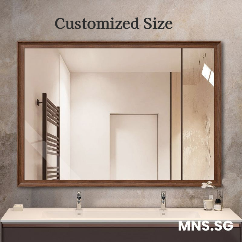 DAXINSI Bathroom Mirror PS Frame Imitation Solid Wood Bathroom Mirror ...