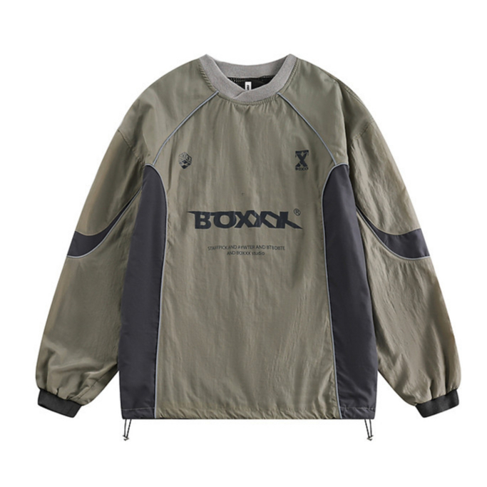 Sweater American Mechanical Style Color Matching Waterproof Pullover ...