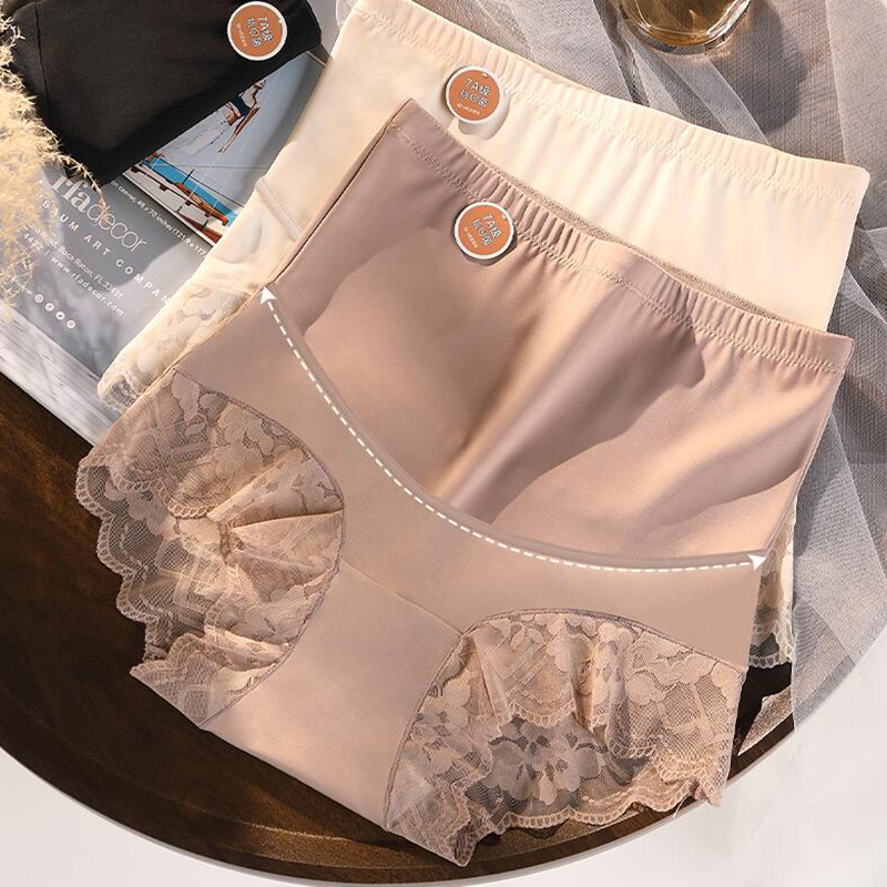 Underwear women, plus size, high waist, sexy lace, 7A pure cotton ...