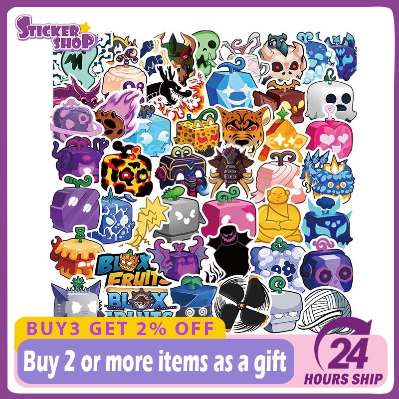 50Pcs BLOX FRUITS Stickers Graffiti Laptop Computer Phone Luggage ...