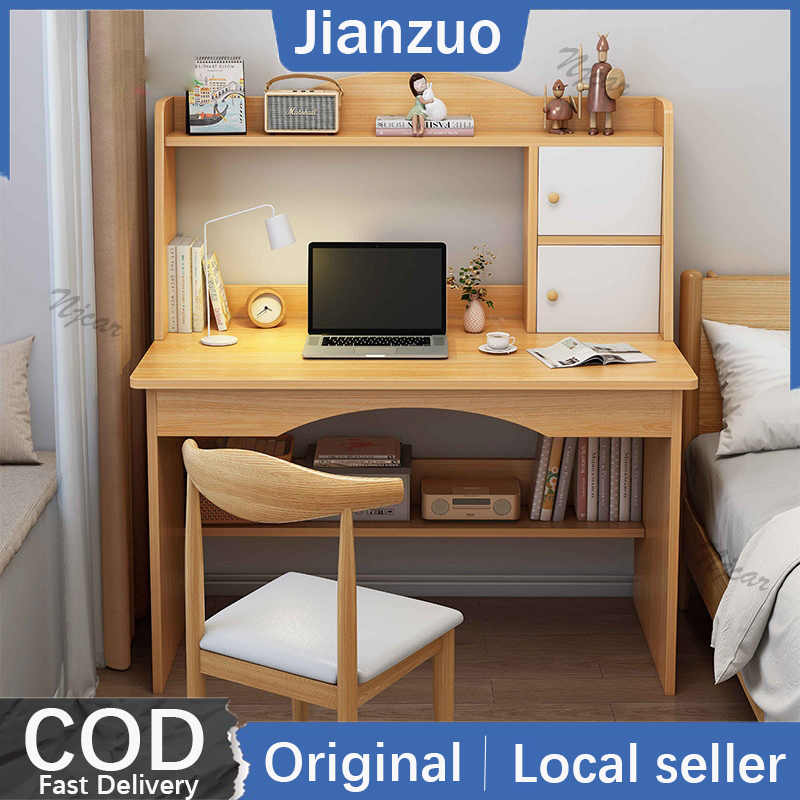 Jianzuo Computer Table Meja belajar Student Study Desk With Book Shelf ...