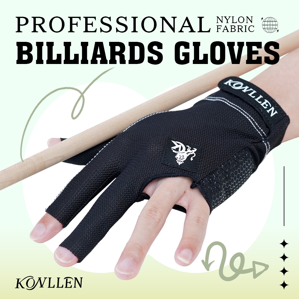 Pool Gloves Spandex Snooker Billiard Cue Glove Three Fingers Full