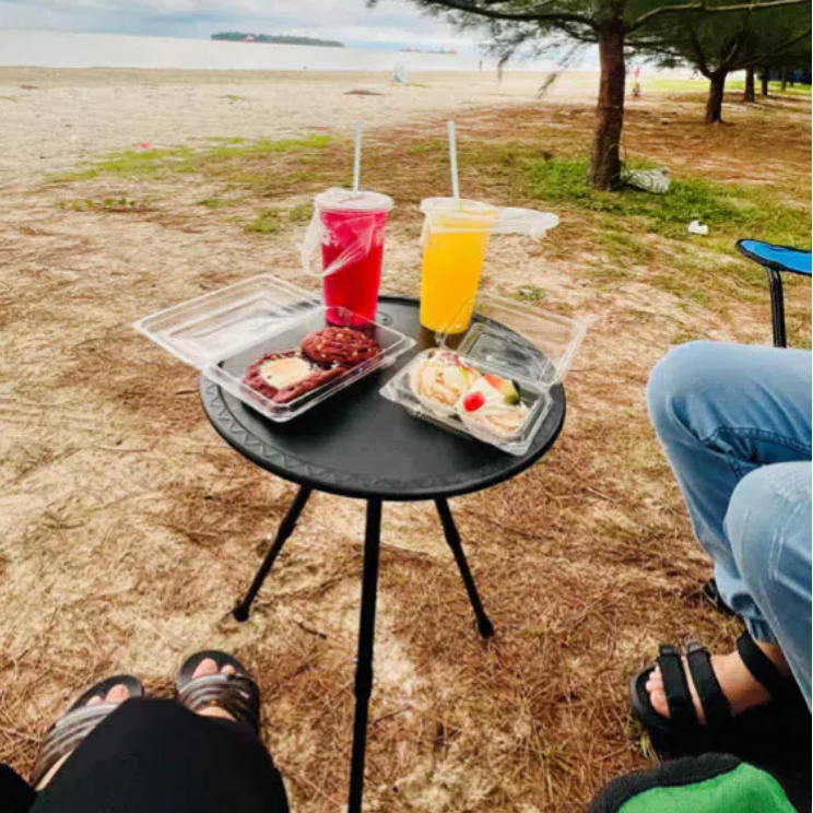camping table Folding table meja camping lipat outdoor table round ...