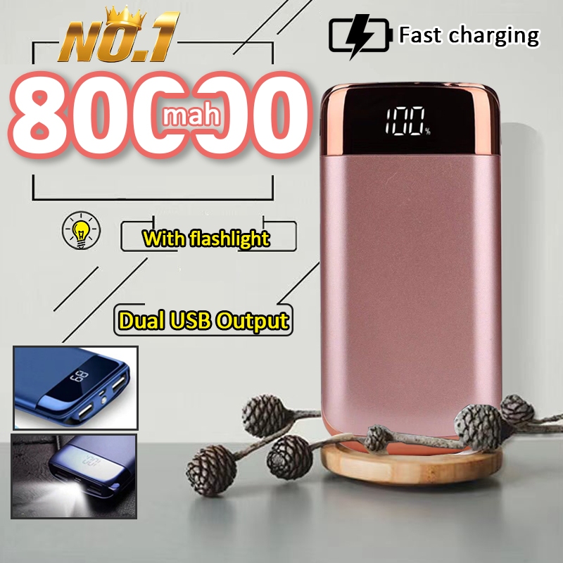 80000mah powerbank fast charging mobile power original LED power bank ...
