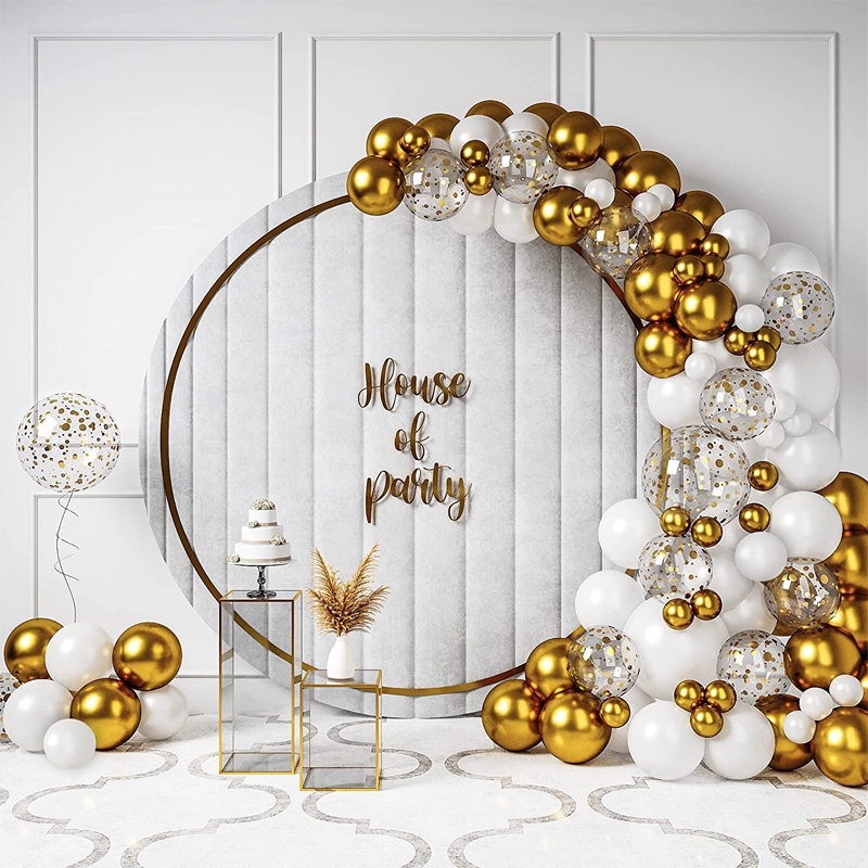 White Gold Balloon Garland Kit Wedding Anniversary Engagement Birthday ...