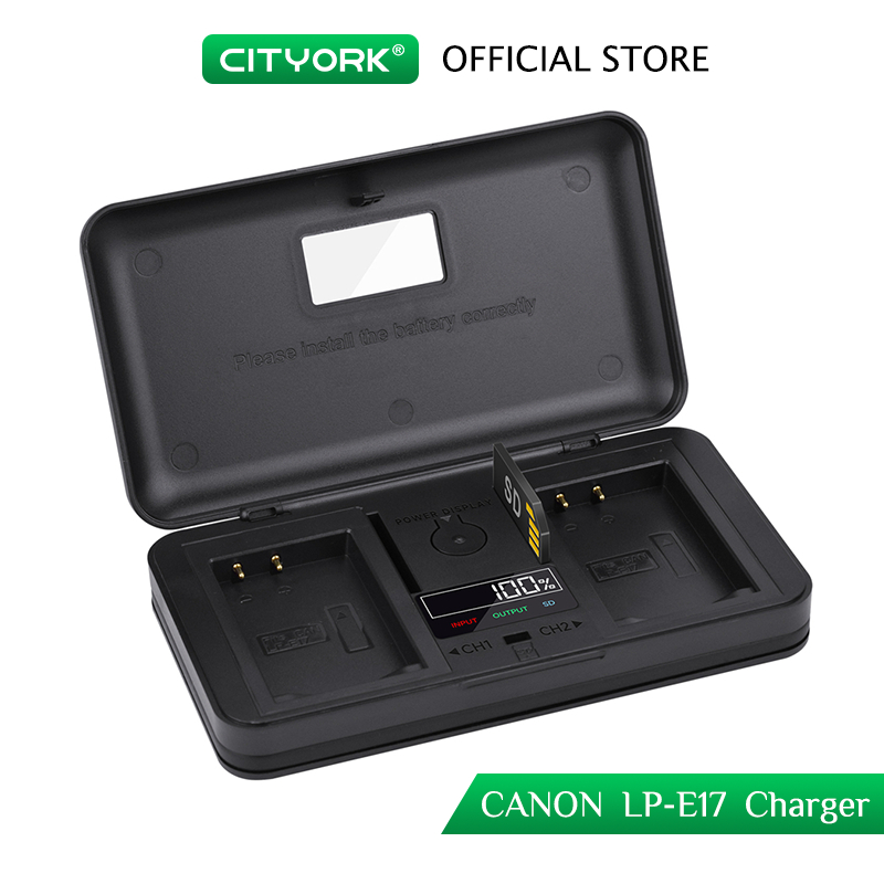 CITYORK Lot De 2 Batteries LP-E17 1800 MAh + Chargeur Rapide USB Pour Canon EOS RP, R10, Rebel T6i, T7i, T8i, SL2, SL3, M3, M5, M6