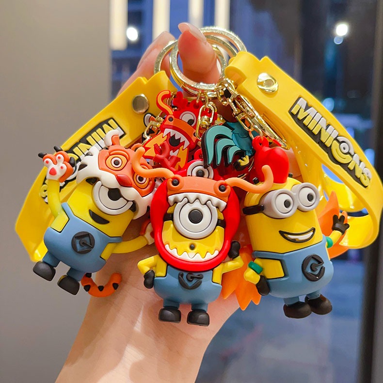 Cartoon Zodiac Minions Doll Keychain Cartoon Anime Doll Key Student ...