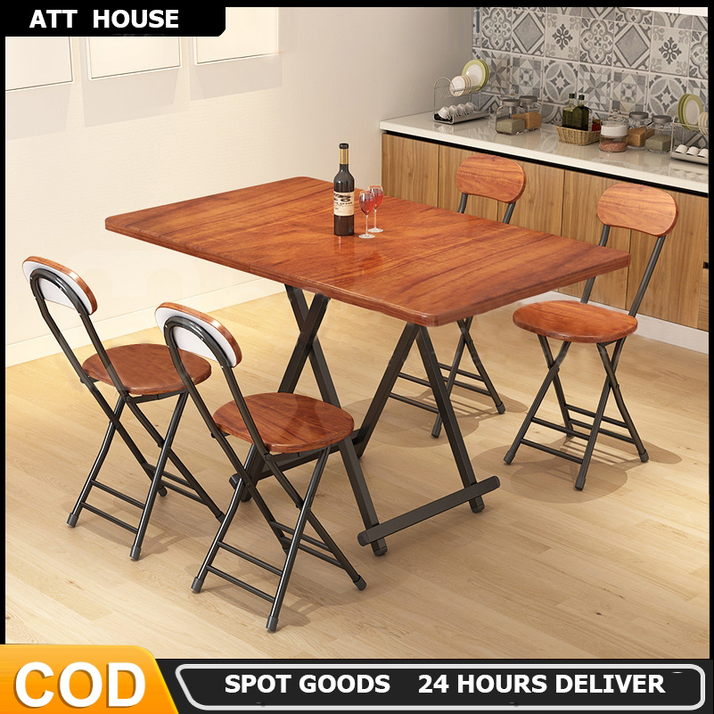 ATT Folding Table Dining Table Household Simple Living Room Rectangular ...