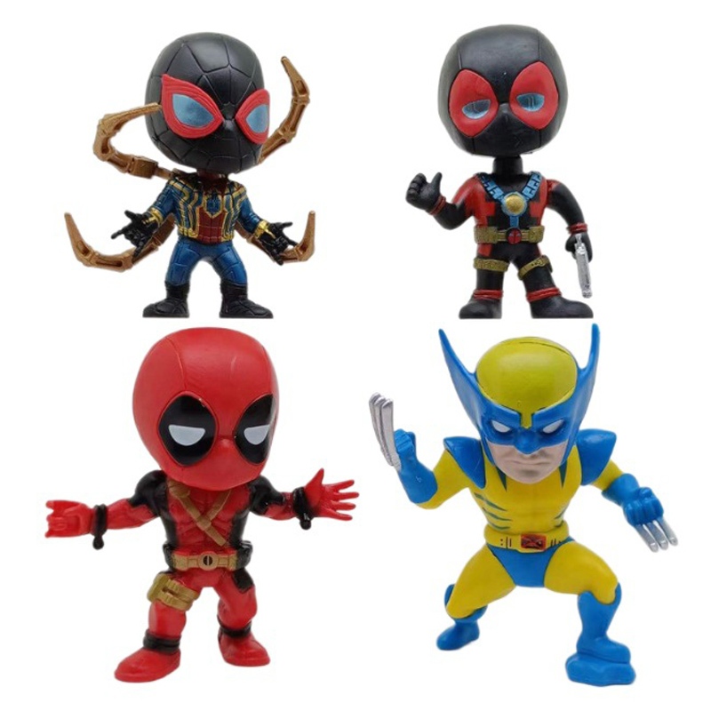 4Pcs/Set Deadpool & Wolverine Action Figure Toy Deadpool 3 Super Hero ...