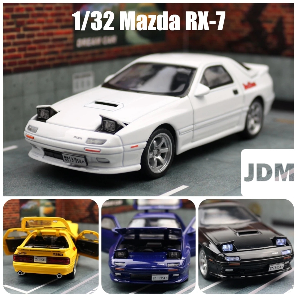 Diecast car 1:32 Mazda RX7 Initial D RX-7 Toy Car Model Diecast Racing ...