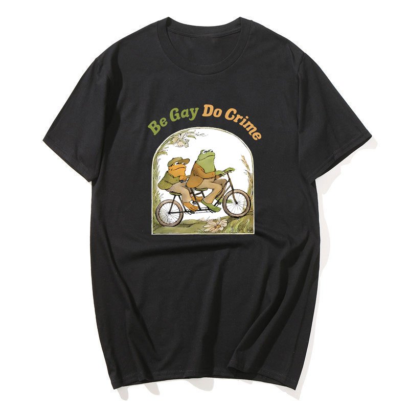 Be Gay Do Crime Funny Ride Bike Frog T-shirt Men Women Clothes Fashion ...