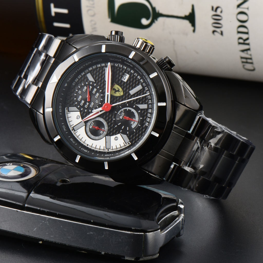 100 Ferrari Men s Watch 0830077 Steel Strip Fashion Sports Timing Quartz Watch Shopee Malaysia