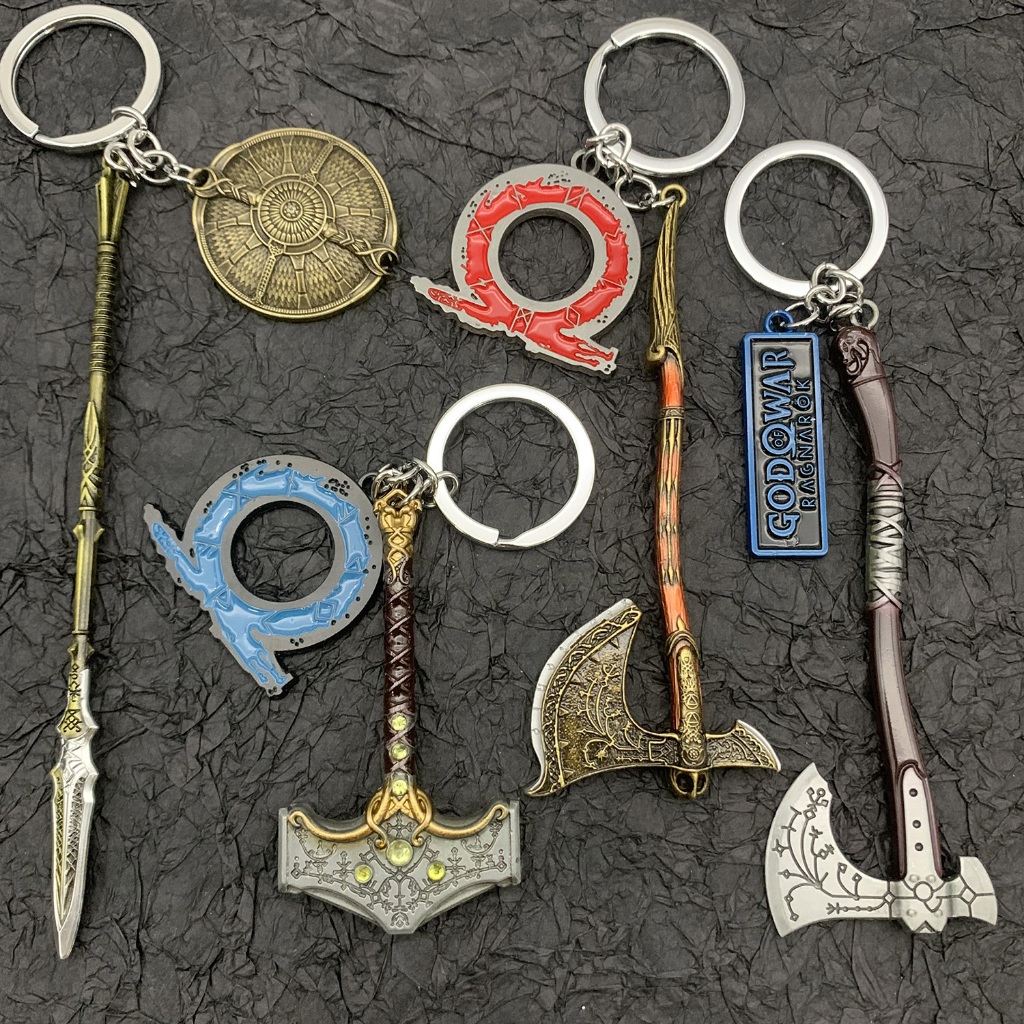 God of War 5 Ragnarok Keychain Thor's Mjolnir Key Ring Leviathan Game ...