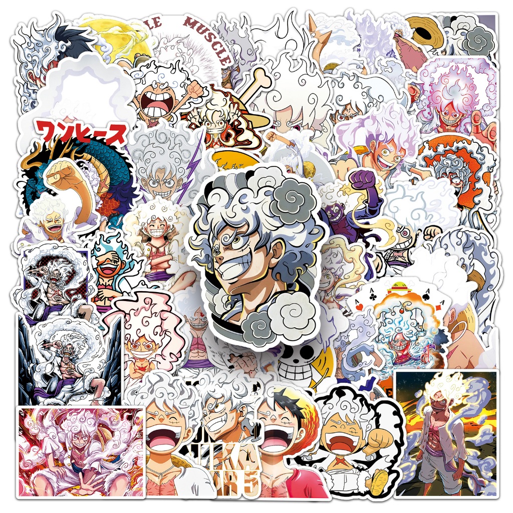 New 50 Piece ONE PIECE Luffy Stickers Kids DIY For laptops/phones ...