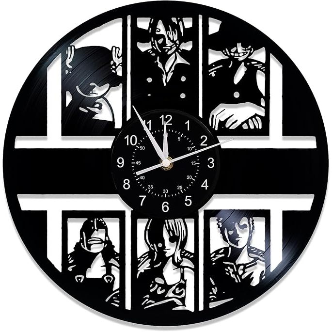 One Piece Vinyl Record Wall Clock,Creative Hanging Night Lamp 7 Color ...