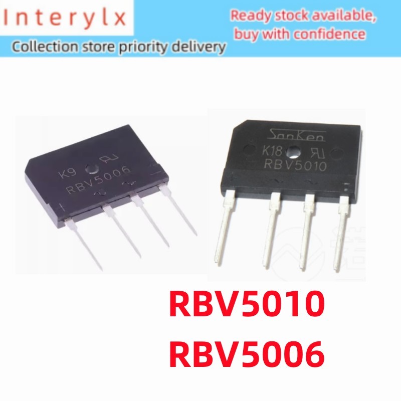 1pcs/lot RBV5006 RBV5010 High Voltage Rectifier Bridge 50A 600V Bridge ...