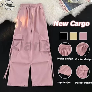 Korean Style Seluar Perempuan Cargo Pants Women Plus Size Pink Kargo Pants Women Loose Seluar Cargo Perempuan Seluar Baggy Perempuan Seluar Kargo Perempuan