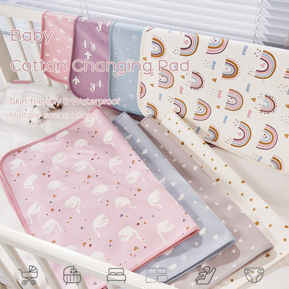 Waterproof Baby Diaper Changing Mat Foldable Soft Cotton Travel Nappy ...