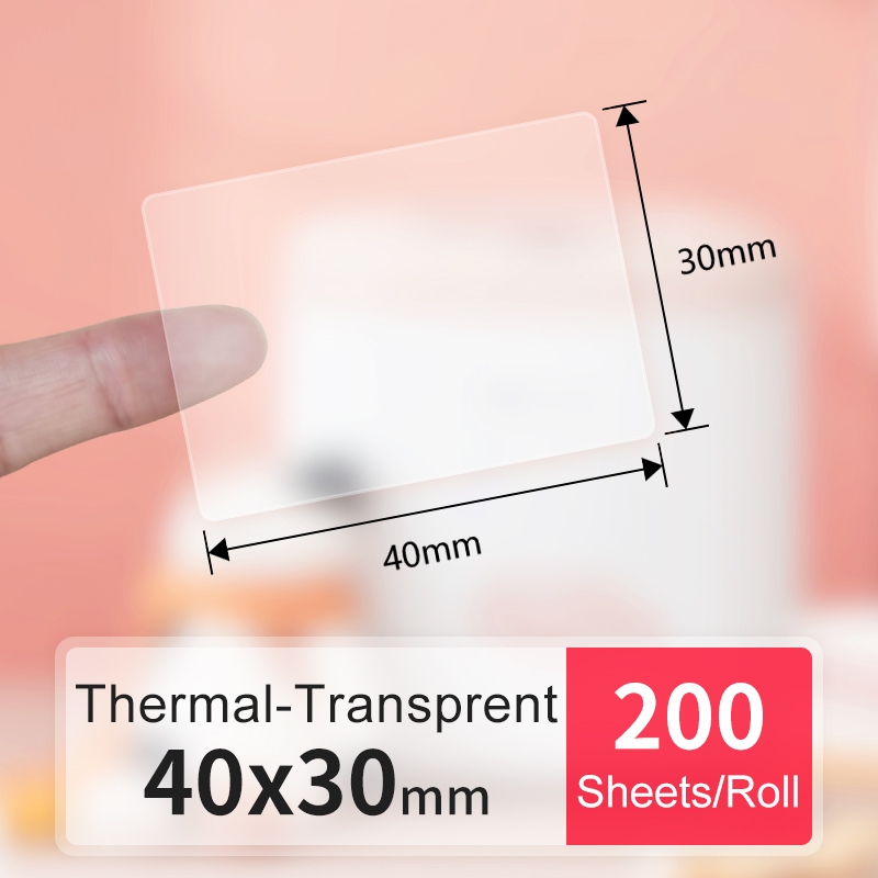 DEONTGER Transparent Label Paper Self-adhesive Thermal Label Name ...