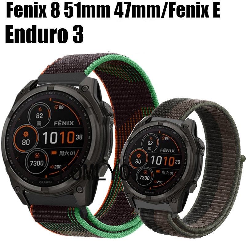 For Garmin Fenix 8 E Enduro 3 51mm 47mm AMOLED Solar Strap Smart watch Nylon Loop Outdoor Sports Band Shopee Malaysia