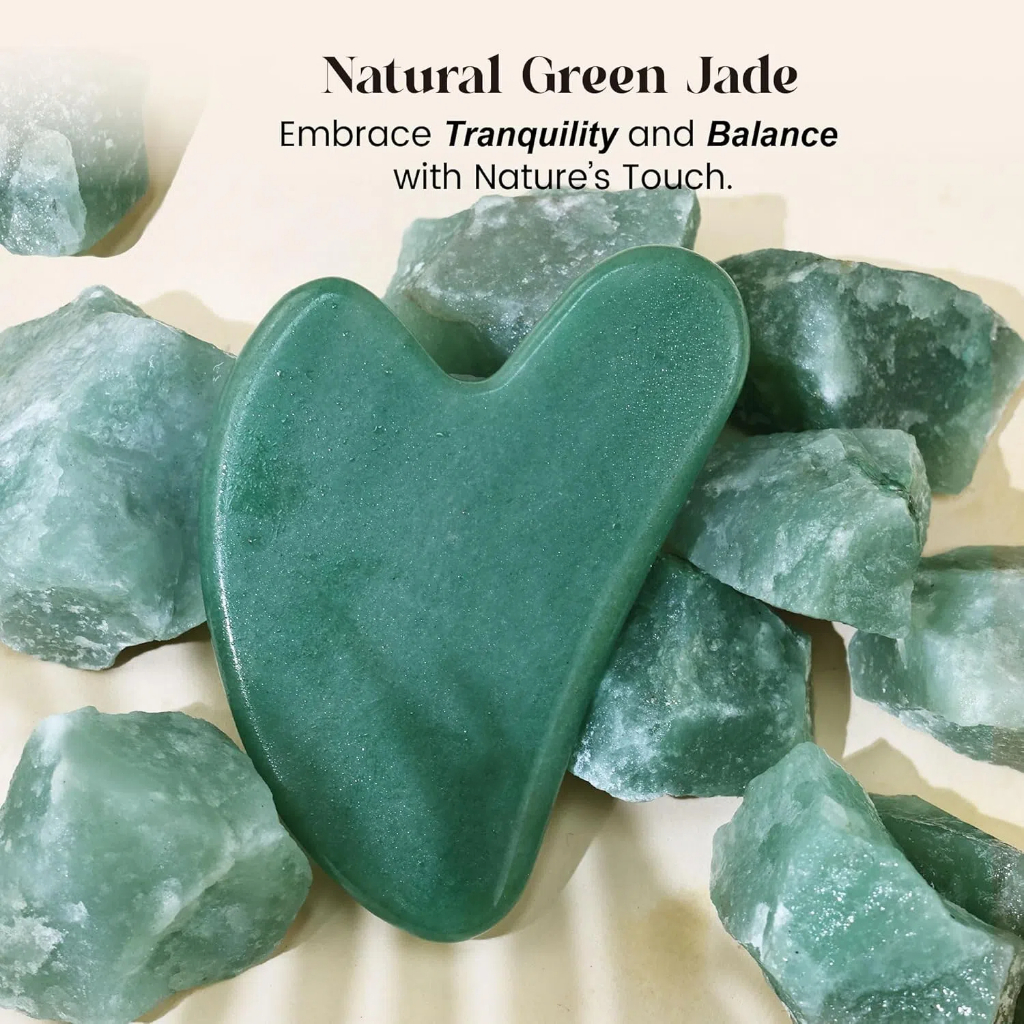 Original Gua Sha Facial Tools, Natural Jade Stone Guasha, Manual ...